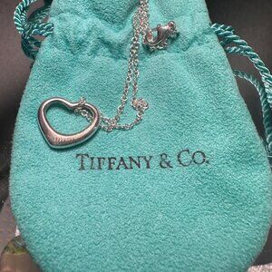 Tiffany & Co. Small Open Heart Pendant Elsa Peretti Necklace - EUC